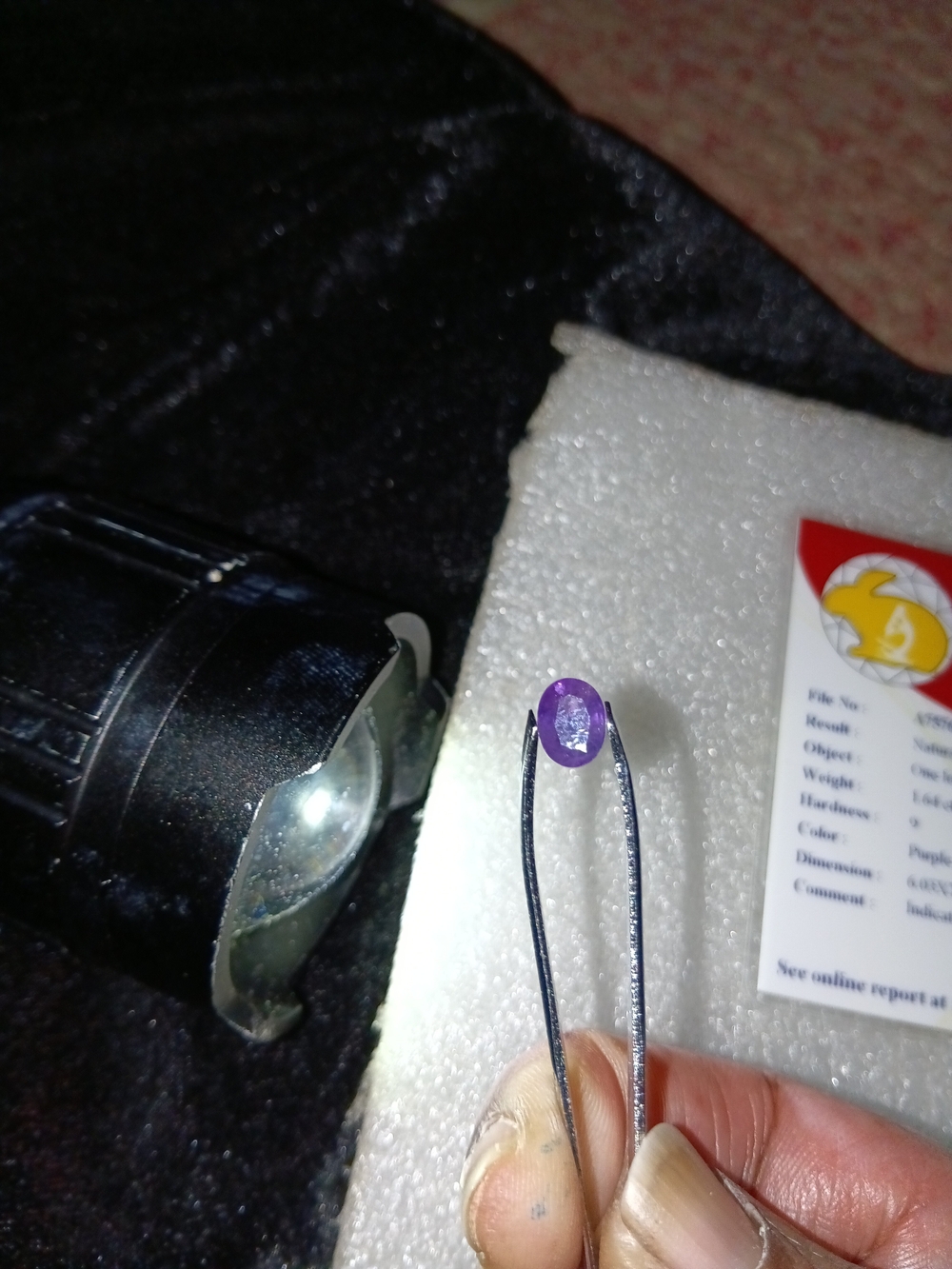 Lab Certified Natural 1.64ct Oval/Mixed Heated Purple Sapphire